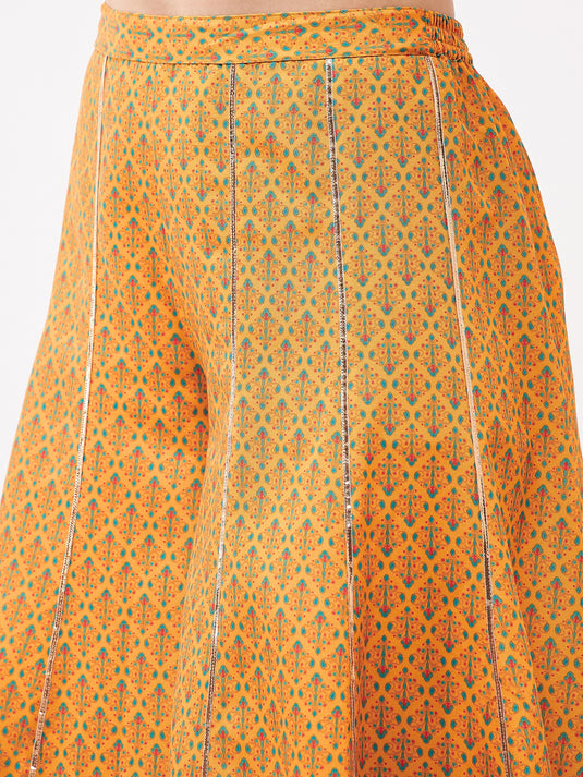 Wedding Inspired Sleeveless Digital Printed Kurta With Palazzo Set