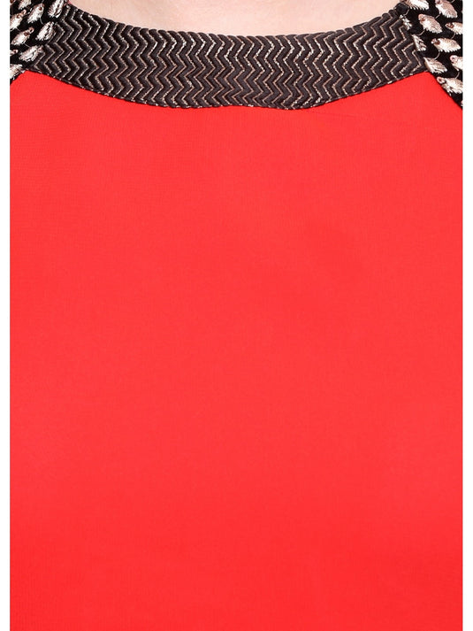 Pannkh Women's Shoulder Brocade Kurti