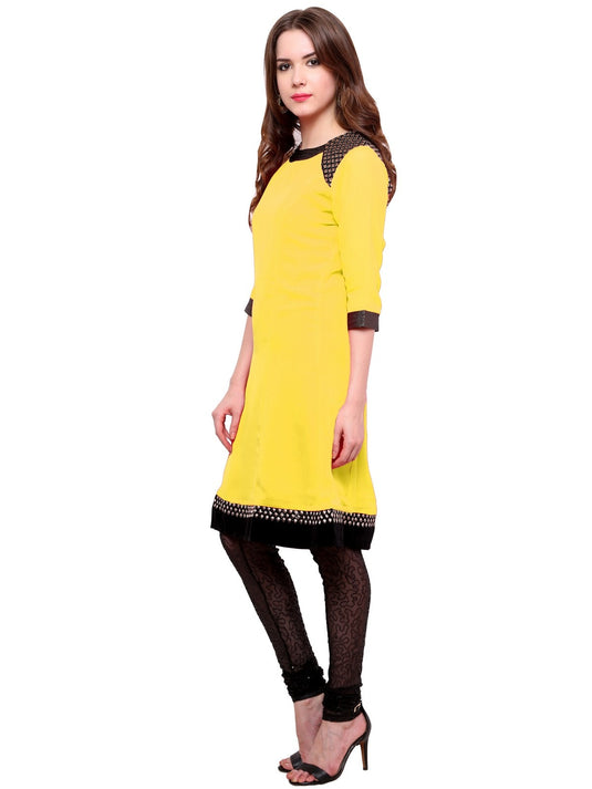 Pannkh Women's Shoulder Brocade Kurti