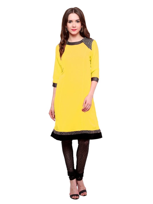 Pannkh Women's Shoulder Brocade Kurti