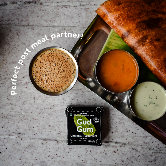 Charcoal Mint Chewing Gum - Plastic-Free, Sugar-Free, Natural, Biodegradable, Vegan. 15 Pieces per Pack, 21g, 4 Packs