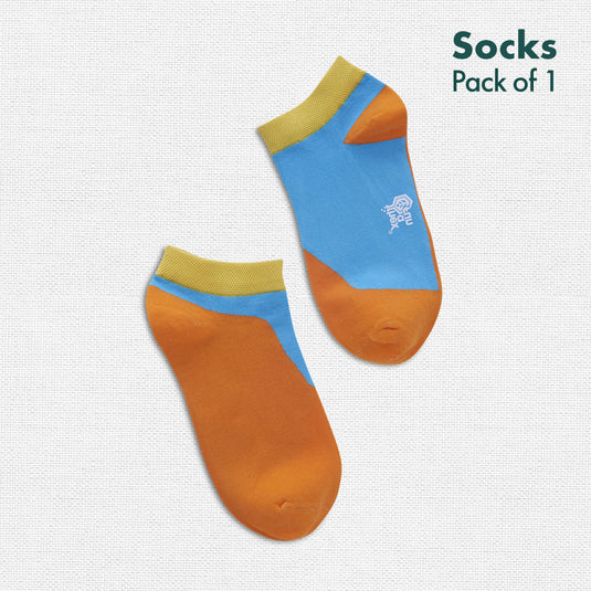 Color Me Blue! Unisex Socks, 100% Organic Cotton, Ankle Length, Pack of 1