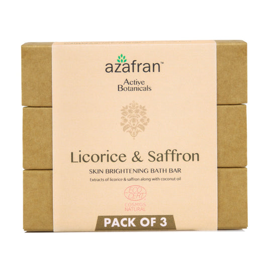 Organic Licorice & Saffron Skin Brightening Bath Bar – Pack of 3