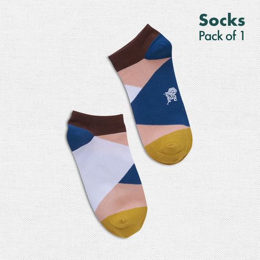 Criss Cross! Unisex Socks, 100% Organic Cotton, Ankle Length, Pack of 1