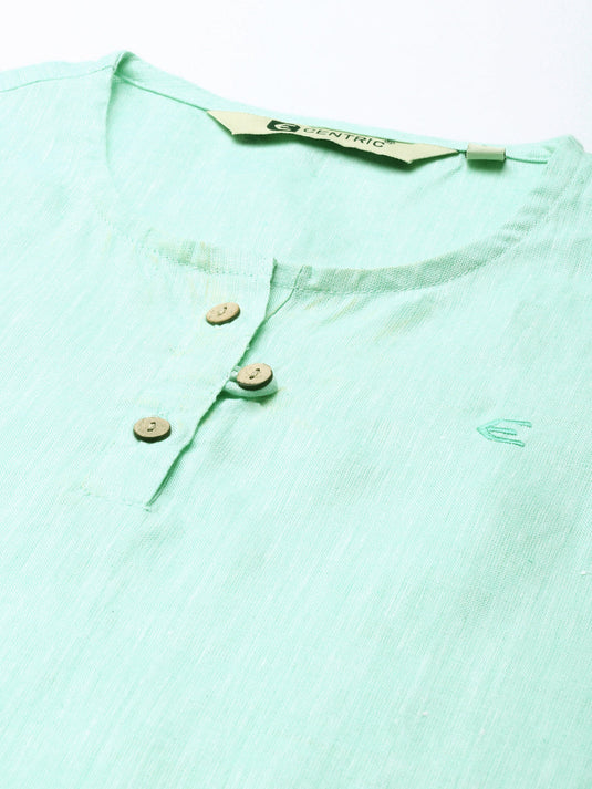 Women Solid Pista Green and Beige Co-ord Set