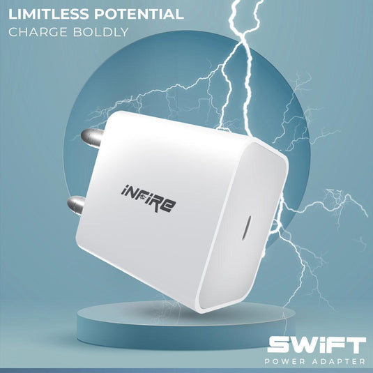 Swift PD 20W Type C Travel Adapter with Fast Charging - iNFiRe