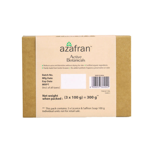 Organic Licorice & Saffron Skin Brightening Bath Bar – Pack of 3