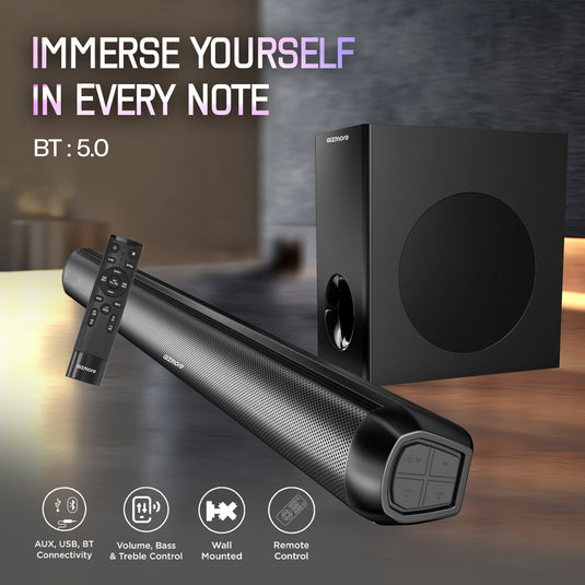GIZBAR 180W 2.1 Wired Soundbar with Extra Deep Bass Subwoofer
