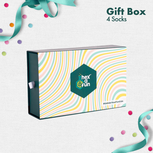 Gift-zoned! Unisex Ankle Length Socks, 100% Organic Cotton, Gift Box of 4