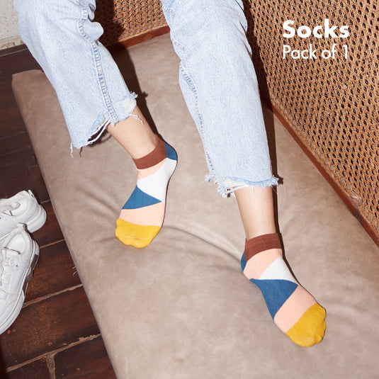 Criss Cross! Unisex Socks, 100% Organic Cotton, Ankle Length, Pack of 1