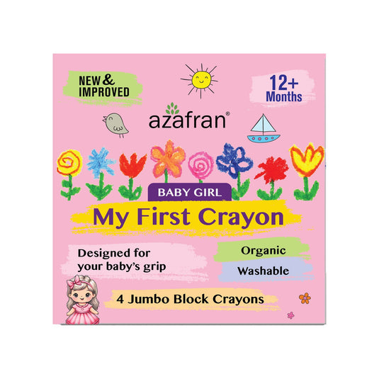 My First Crayon - Baby Girl - 4 Jumbo Washable Block Crayons Colours for kids 12m+