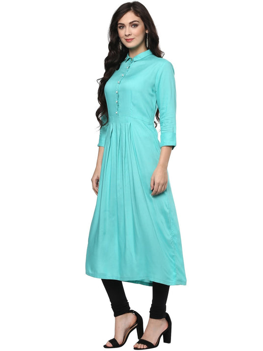 Pannkh Women's Solid Shirt Kurta With Tassels