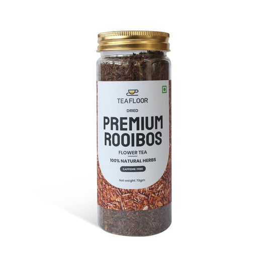 TEAFLOOR 100% Dried Premium Rooibos Buds Flower Tea: Antioxidant, Digestive comfort, Inherently Flavorful & Bright || Relaxation ritual || Whole Flower Buds, Caffein Free || 70g (Pack of 5) ||