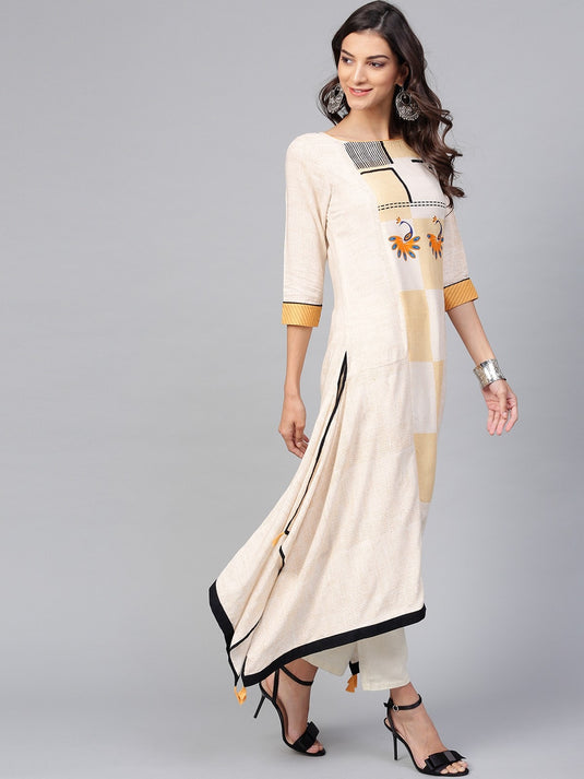 Peacock Inspired Hankerchief Kurta