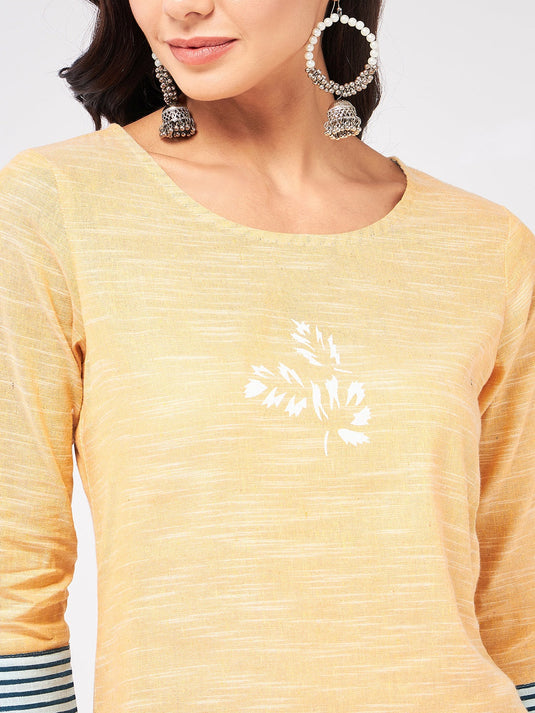 Madhubani Block Printed Chambray Kurta