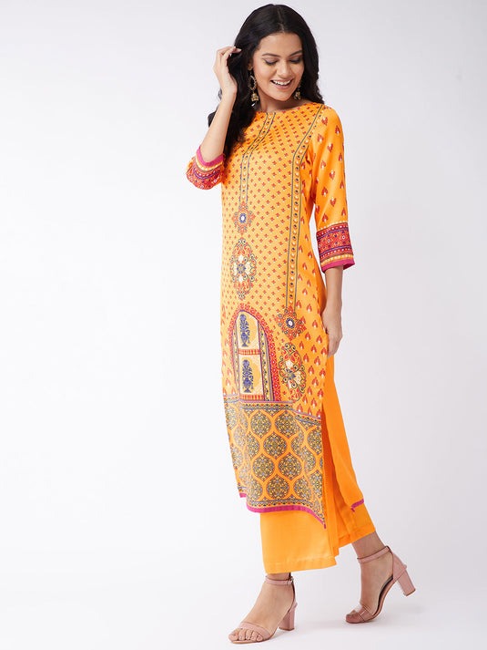 Digital Print Placement Kasturi Kurta