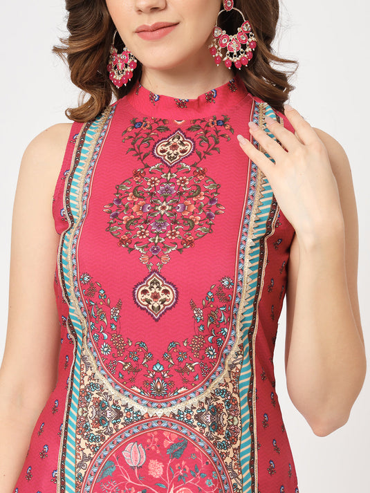 Wedding Inspired Sleeveless Digital Printed Kurta