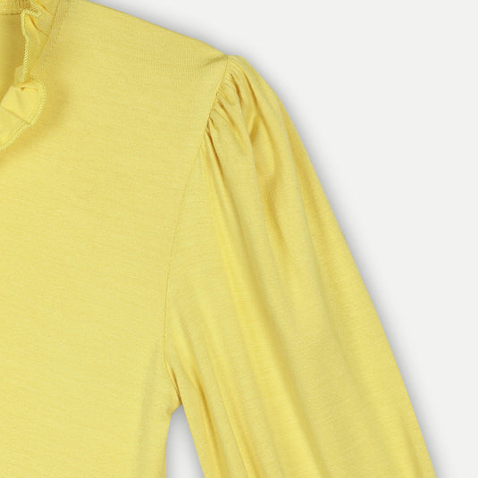 Bamboo Fabric Girl's Ruffle Neck Top | Anti-bacterial, Anti-viral Collection