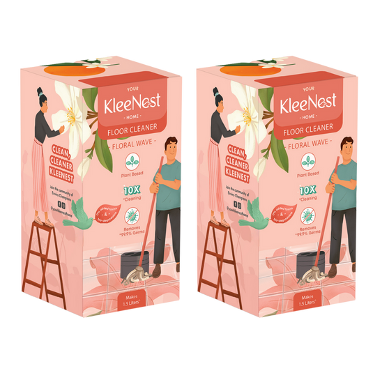 Kleenest 1.5 Litre Starter Kit – Floral Wave Floor Cleaner Pack of 2