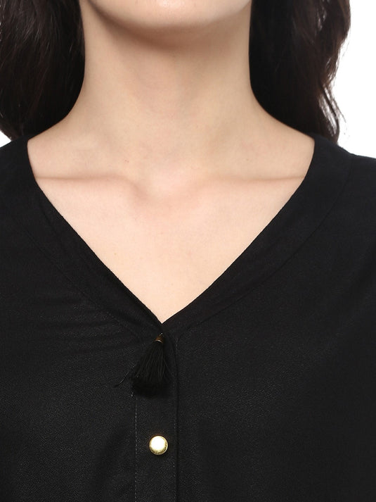 Pannkh Women's Solid Balloon Sleeves
