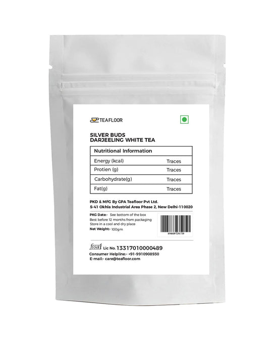 Teafloor Silver Buds Darjeeling White Tea | Natural Organic Tea | Maintains Glow of Skin and Rejuvenates Body Immune System | Low Caffeine Tea | Single Estate Tea , Darjeeling