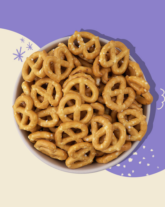 Atom Eats | Salted Pretzel Mini Knots, Pack of 2, Classic American Style Mini Pretzel Knots for Snacking, 30 g each