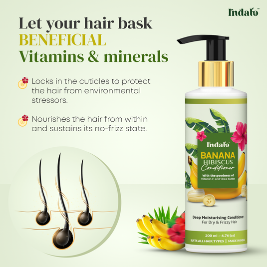 Indalo Combo For Frizzy Hair With Banana Hibiscus Shampoo & Conditioner