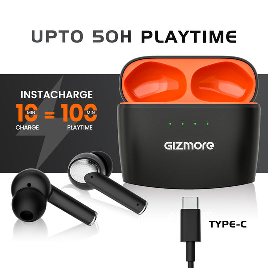 GIZMORE ELITE 852 ANC with 36dB Type-C Fast Charging TWS