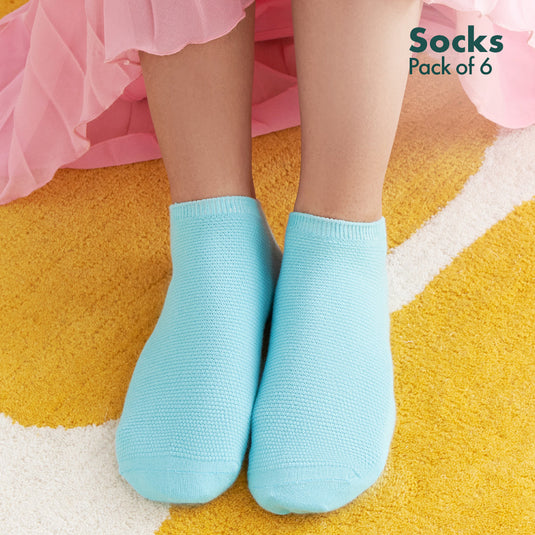 Color Therapy! Unisex Socks, 100% Organic Cotton, Ankle Length, Pack of 6