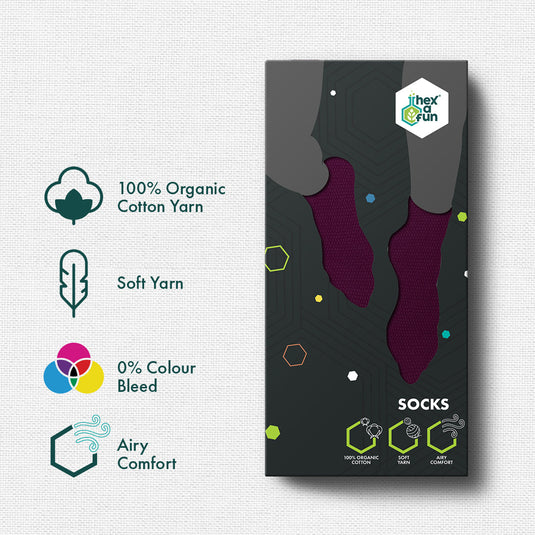 Purple-istic! Unisex Socks, 100% Organic Cotton, Ankle Length, Pack of 1