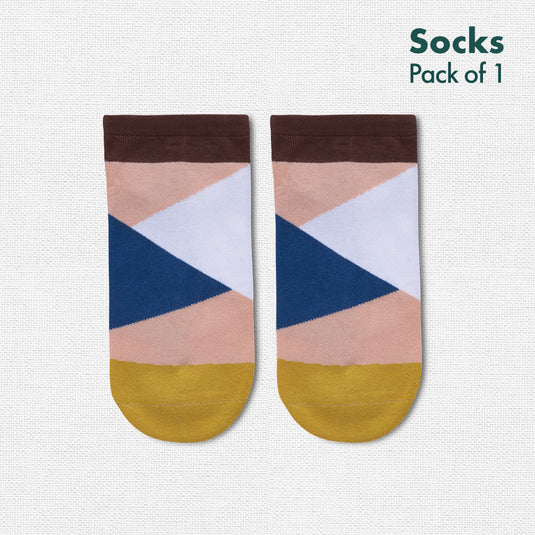 Criss Cross! Unisex Socks, 100% Organic Cotton, Ankle Length, Pack of 1