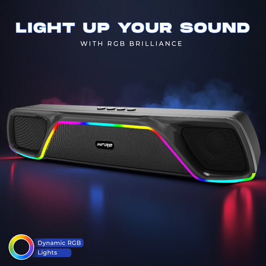 iNFiRe FireBar 24 | 24 W Bluetooth RGB Soundbar | Upto 8 Hours Playtime, 24 W Bluetooth Soundbar (Black, 2.0 Channel)