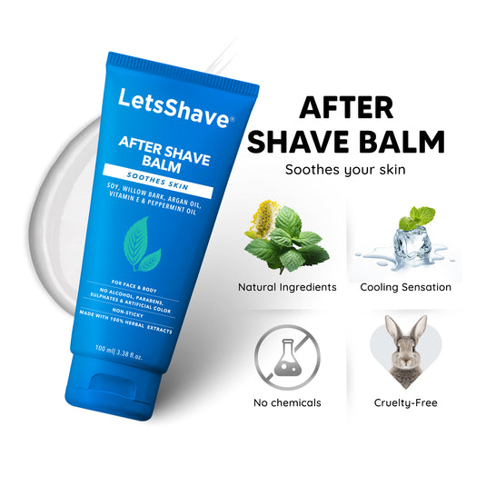 LetsShave Pro 4 Grooming & Shaving Kit for Men - 4 Shaving Blades with Handel, Shaving Foam, After Shave Balm 100ml & Razor Cap