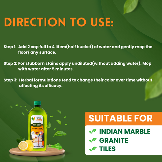 Herbal Floor Cleaner & Insect Repellent | Product Size: 500 ml, 1Ltr, 2Ltrs & 5Ltrs