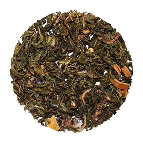 Buy 1 Get 1 Free Teafloor Lemon Mojito Green Tea | Loose Leaf Green Tea | 100% Natural Organic | Flavored Blend with Well Balanced Tangy Lemon & Spicy Ginger Notes | Treats Indigestion and Nausea | Low Caffeine | 100gm (3.5 Oz) 80 cups