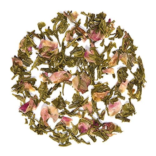 Buy 1 Get 1 Free Teafloor Rose Green Tea | Loose Leaf Green Tea | Blend of Green leaves & Rose petals | Prevents Nausea and dizziness | Low Caffeine | Splendid Citrus Flavor | Assam & Darjeeling | 100gm (3.5 Oz) 80 cups