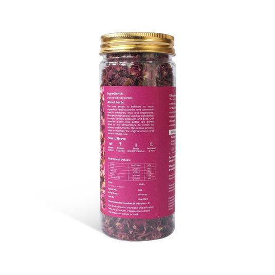 TEAFLOOR Dried Premium Rose Petals Flower Tea,100% Natural Caffeine Free, Net Weight : 25 gm Loose