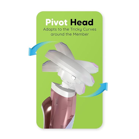 LetsShave Body and Pubic Razor Baldes for Men | 3 Blade painless Groin and Body Hair Remover with Dual Moisture Bars | Made in South Korea | Pack of 4