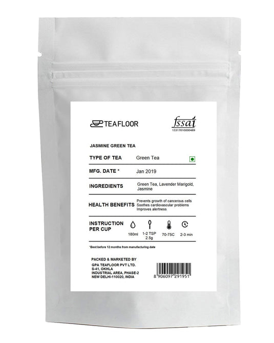 Teafloor Green Tea - Fruity Flavour | Pomegranate Medley Green Tea | Tea Weight : 100g / 3.5 oz(50 Cups)