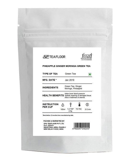 Teafloor Green Tea - Fruity Flavour |Cranberry Apple Ginger Green Tea | Tea Weight : 100g /3.5 oz (50 Cups)