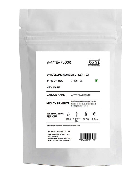 Teafloor Darjeeling Summer Green Tea|Sweet Taste |No Added Sugar Tea|No Artificial Flavour |Anti-Diabetic |Tea Weight : 100gm /3.5oz