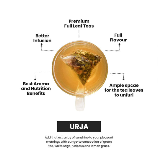 ChaiSpa Start Fresh - NIDRA & URJA by Teafloor | Tea for Sleeping Wellness | Tea for Energising Morning | Instant Relief from Stress and Anxiety |Only Natural Ingredients |40 Green Tea Pyramid Bags