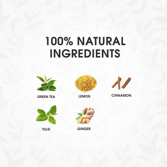 Teafloor Immunity Green Tea (Pack of 1 , 100g)|Green Tea Blended with Lemon Tulsi , Cinnamon and Ginger