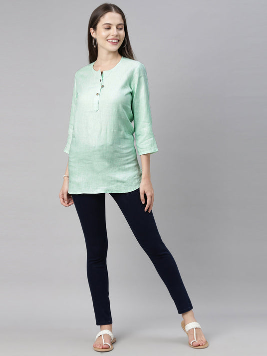 Women Pista Green Ultimate Yoga Top