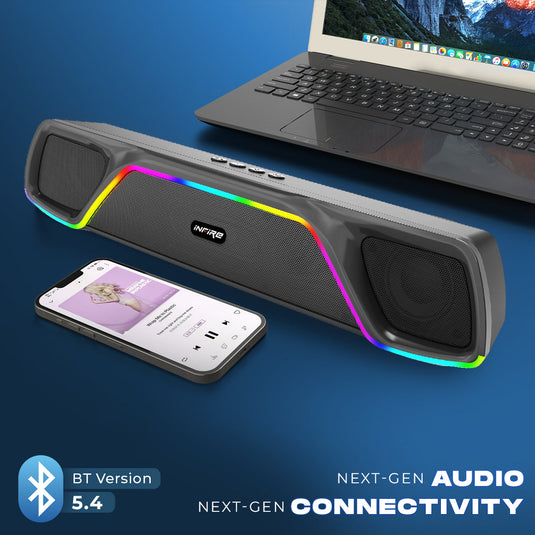 iNFiRe FireBar 24 | 24 W Bluetooth RGB Soundbar | Upto 8 Hours Playtime, 24 W Bluetooth Soundbar (Black, 2.0 Channel)