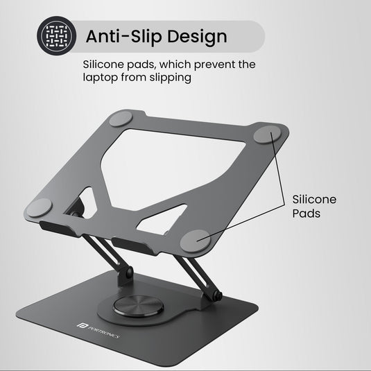Grey My Buddy K11 ergonomics design laptop stand| foldable laptop stand come with anti slip design