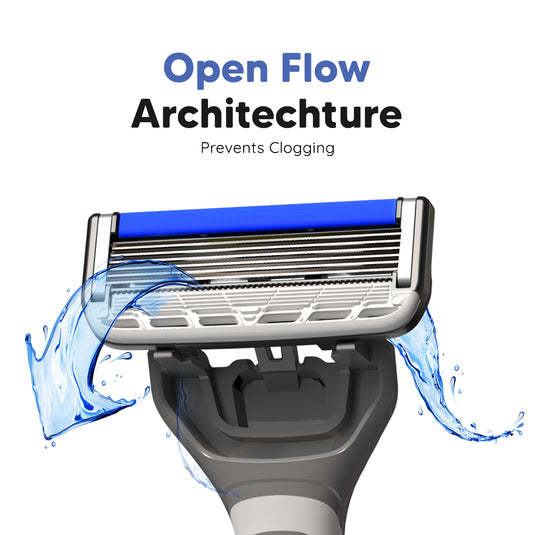 LetsShave Pro 6 Portable Razor for Men pack of 6 + transparent gel 15 ml