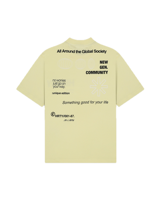HEARTY GLOBAL COMMUNITY T-SHIRT - YELLOW (UNISEX)