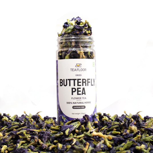 TEAFLOOR Dried Premium Lavender, Hibiscus, Butterfly Pea & Jasmine Buds Flower Tea: Antioxidant-Rich Tea for Increasing Immunity in a Profusion | No caffeine, net Weight: 135 grams (Pack of 4) |