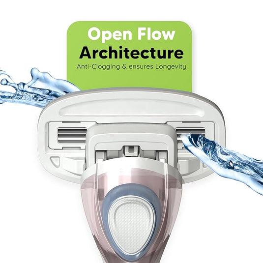 LetsShave Body and Pubic Razor Baldes for Men | 3 Blade painless Groin and Body Hair Remover with Dual Moisture Bars | Made in South Korea | Pack of 4